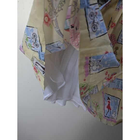 Bonnie Jean Girls Size 6 Yellow PARIS Shopping PRINT Poodle Smocked Dress - Picture 7 of 7